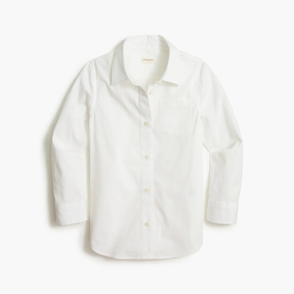 Crewcuts Youth Girls Size 10 Cotton Blend Button Up Shirt White BI027 $49 2754
